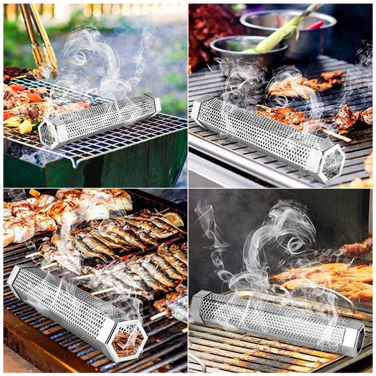 Cross-border stainless steel 304 smoker Tube Barbecue box Outdoor smoker box barbecue tools
